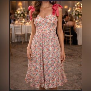 The Vintage Shop Floral Dress - Pink and Green